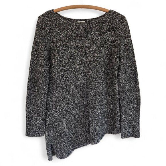 Pure Jill Sweaters - Pure Jill Womens Black & White Knit Asymmetrical Hem Sweater Small